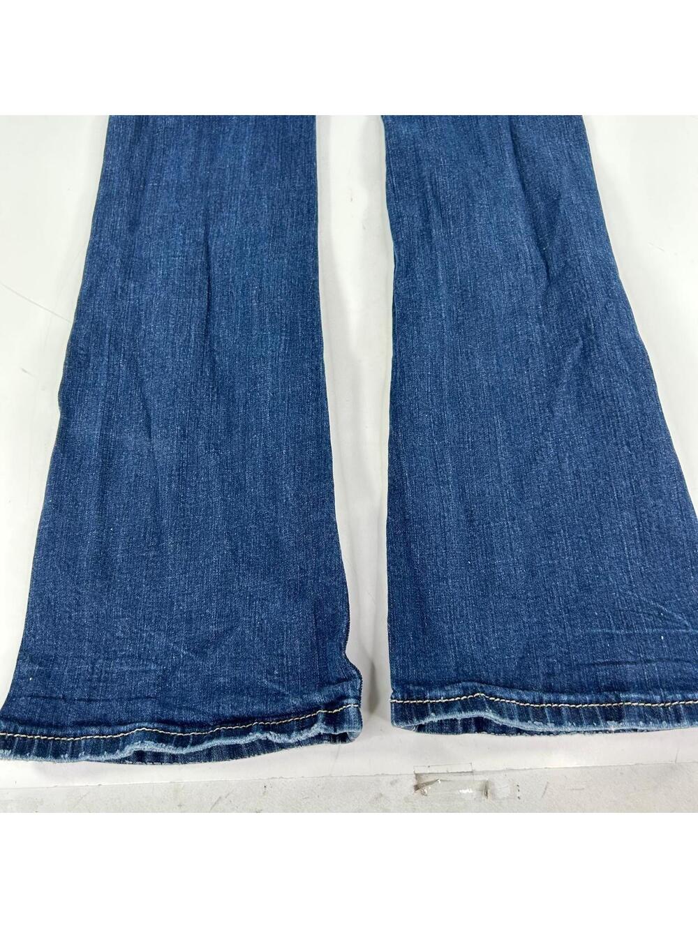 Miss Me Signature Rise Boot Jeans Sz 27 Fleur De Lis Sequin Flap Pocket Denim - Picture 11 of 11